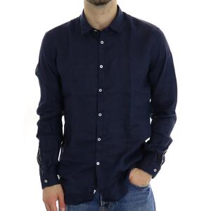 CAMICIA IN LINO BLU